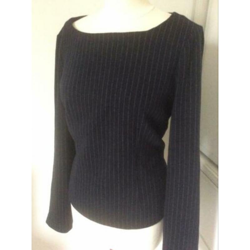 Zgan. Josephine & Co top lange mouw, krijtstreep blauw 44
