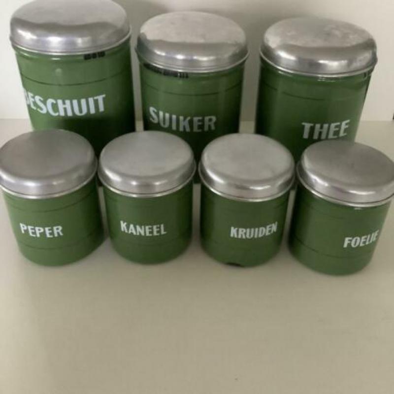 Vintage blikken emaille groen