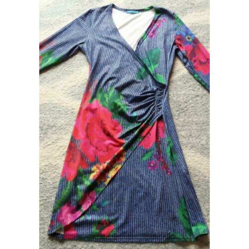 Lien en Giel jurk print bloemen stretch, maat M