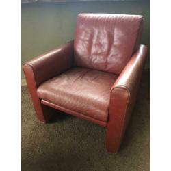 Rode leren fauteuil stoel rood leer