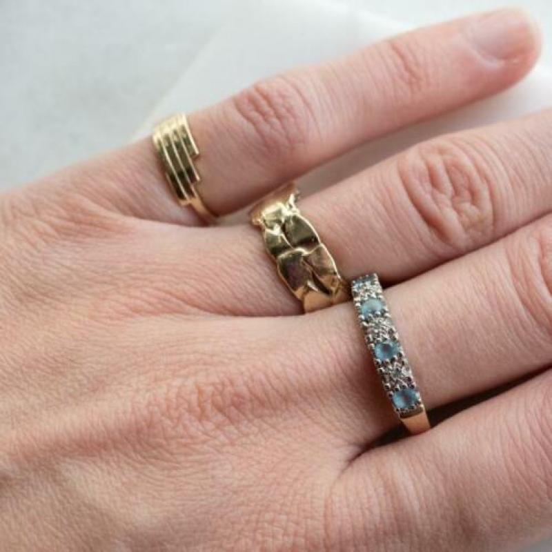 gouden ring topaz en diamanten
