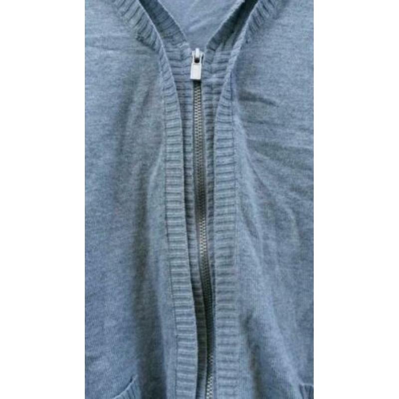 Benotti zgan grijze gebreide hoodie vest trui h&m S M