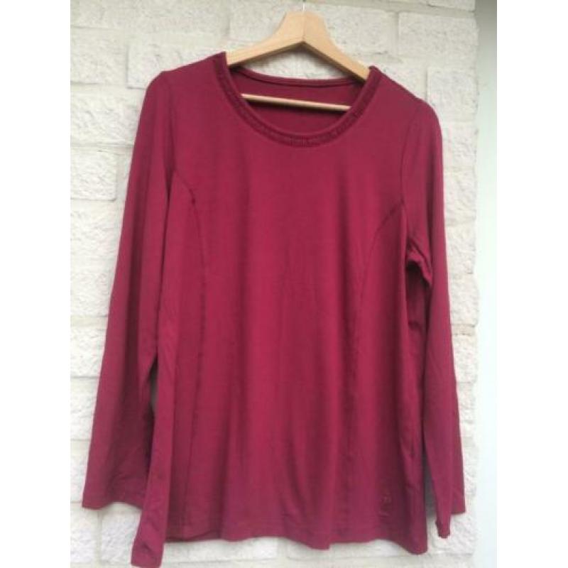 Bonita blouse van viscose, maat -L, bordeauxrode kleur