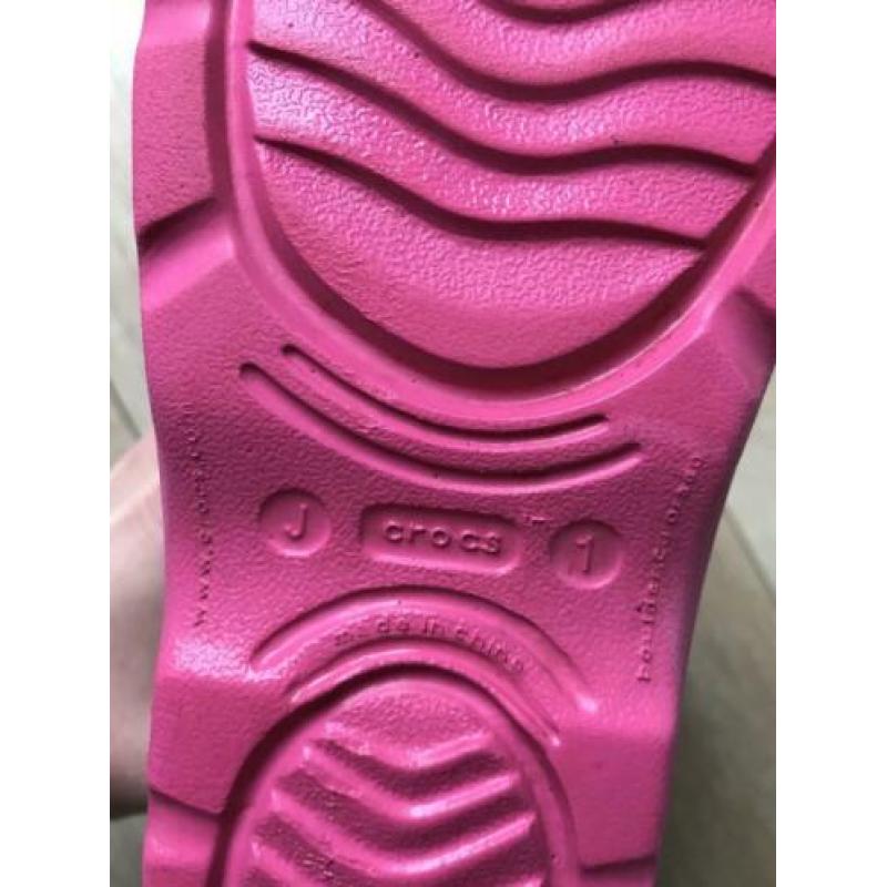 Crocs crocband Jaunt regenlaars roze maat J1 (32-33)