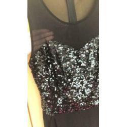Zwarte korte dames playsuit maat 42-L H&M