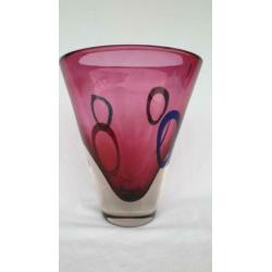 Zware Murano vaas met ringen