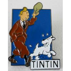 Kuifje pin speldje Kuifje met pet en Bobbie (blauw)