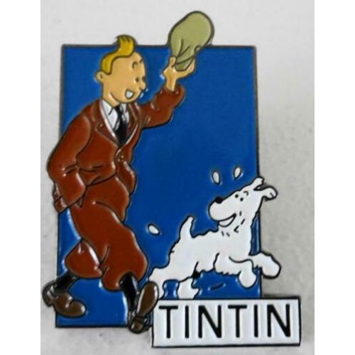 Kuifje pin speldje Kuifje met pet en Bobbie (blauw)