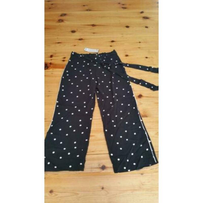 Zwarte broek met witte stippen S. Free/Quent.