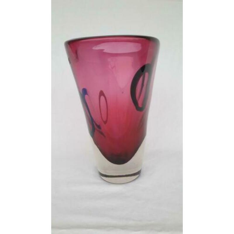 Zware Murano vaas met ringen