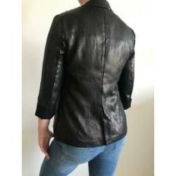 Warehouse: bruine damesblazer met pailletten en omslag mt 40