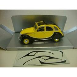 Citroen 2 CV eend Charleston geel 1966 Solido 1:16 KRD