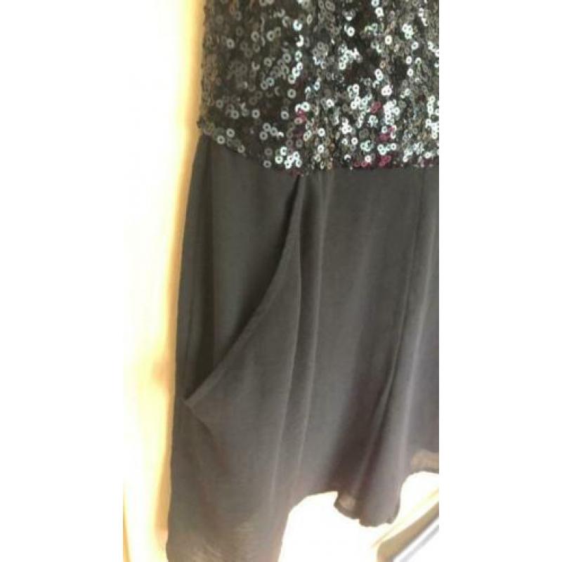Zwarte korte dames playsuit maat 42-L H&M