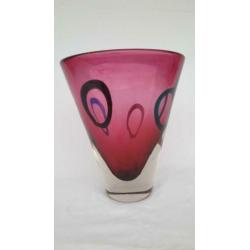Zware Murano vaas met ringen