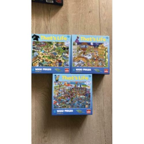That’s life puzzle 1 keer gemaakt, 3 stuks voor 7,50,