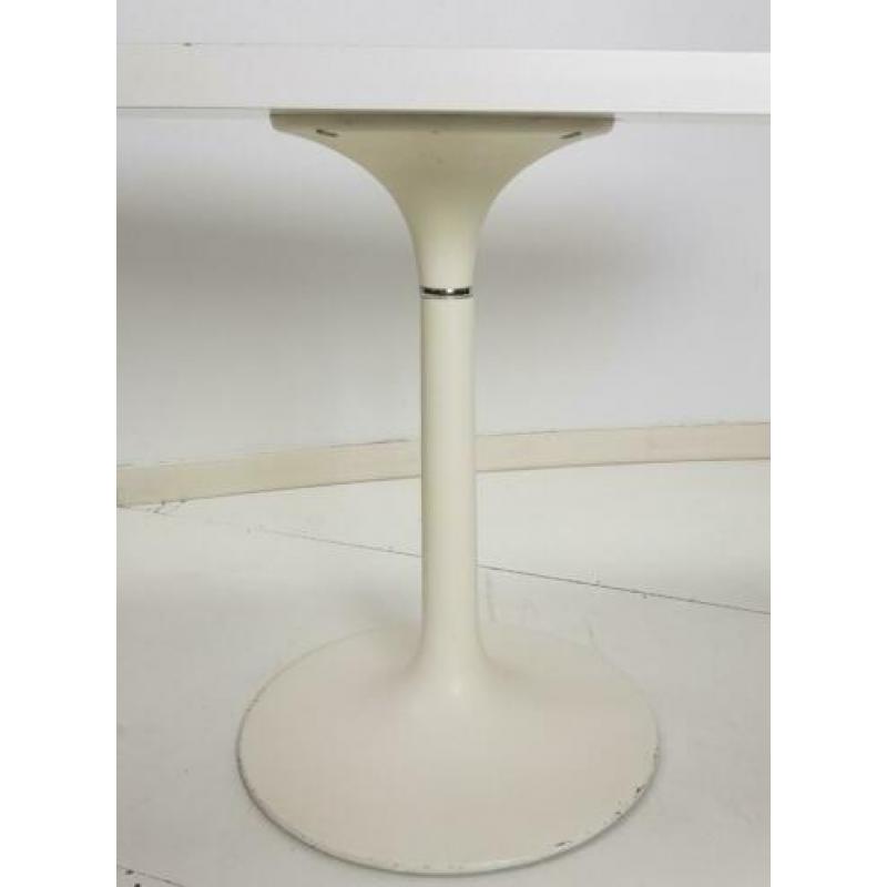 Vintage Salontafel trompetvoet bijzettafel design wit retro