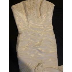Strapless bruidsjurk maat s/m size 10