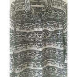 Zwart witte blouse met print maat XL