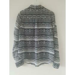Zwart witte blouse met print maat XL