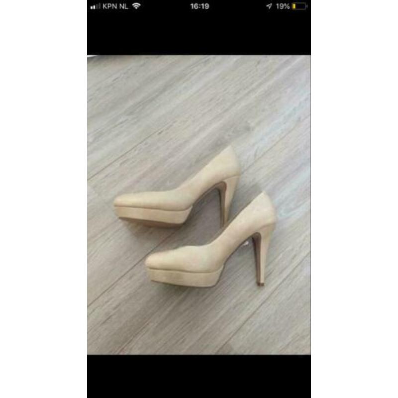 ANNA leren pumps mt 38 beige nieuw