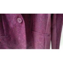 Colbert, blazer van rekbaar damast in rood, maat 40