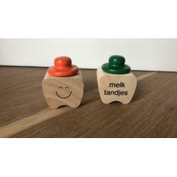 Houten tandendoosje, houten doosje voor melktandjes, NIEUW