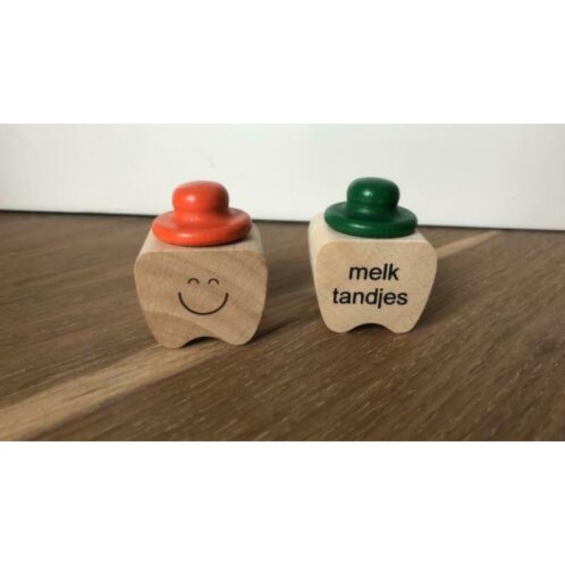 Houten tandendoosje, houten doosje voor melktandjes, NIEUW