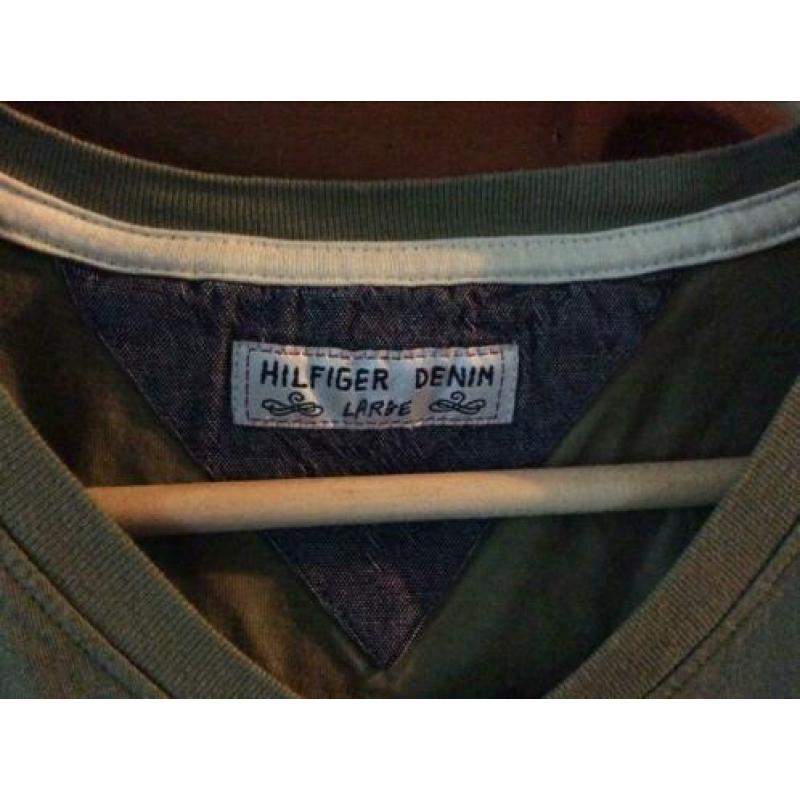 T-shirt Hilfiger Demin , maat L, legergroen