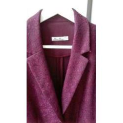 Colbert, blazer van rekbaar damast in rood, maat 40