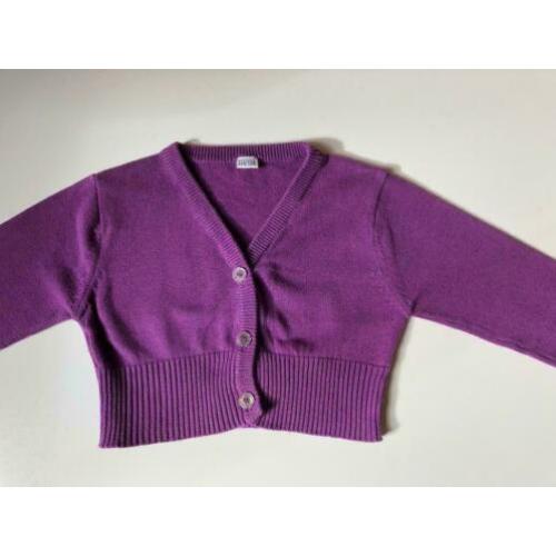 Paars vestje bolero ALS NIEUW maat 110 - 116