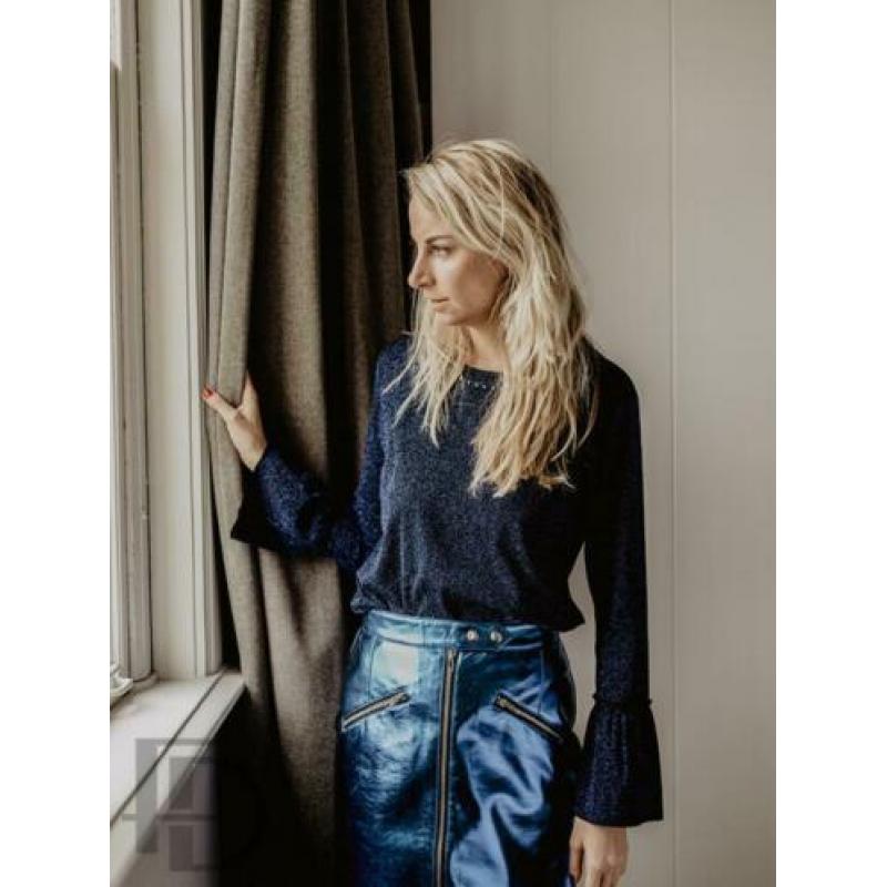 Wanderlust Amsterdam metallic blauw minirok XS