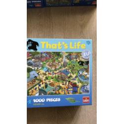 That’s life puzzle 1 keer gemaakt, 3 stuks voor 7,50,