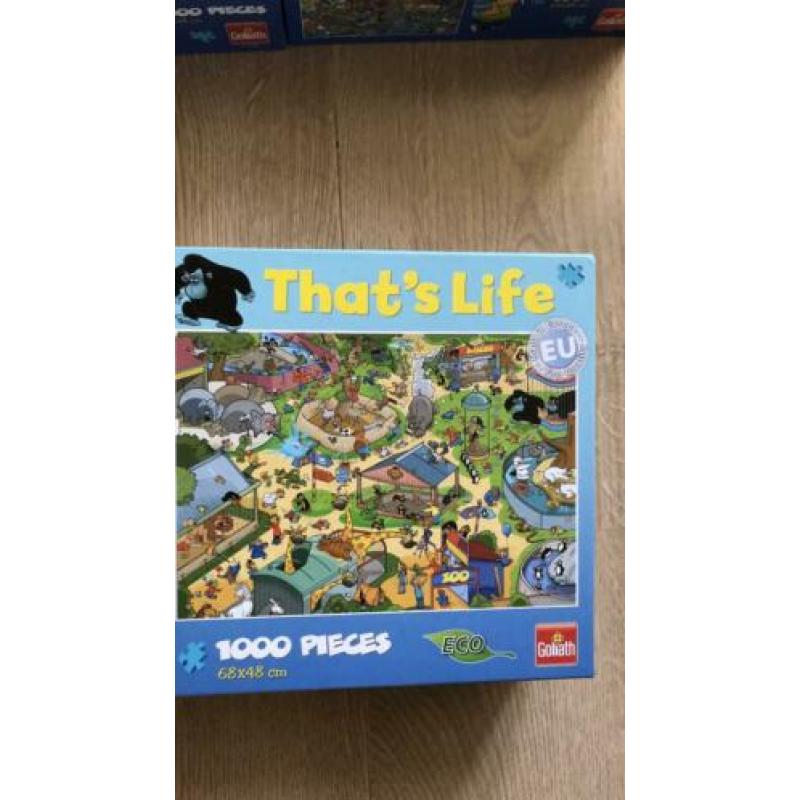 That’s life puzzle 1 keer gemaakt, 3 stuks voor 7,50,