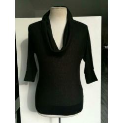 Repeat gedrapeerde trui M 38 Zwart Katoen Cashmere