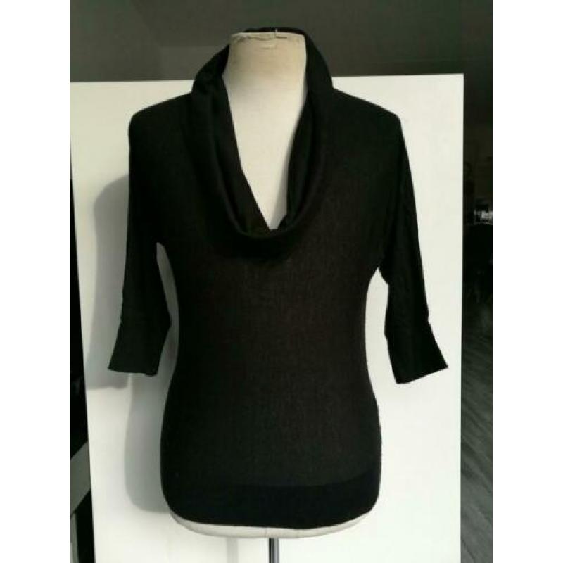 Repeat gedrapeerde trui M 38 Zwart Katoen Cashmere