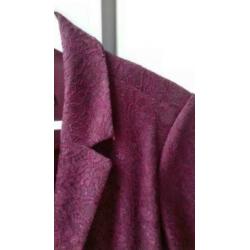 Colbert, blazer van rekbaar damast in rood, maat 40