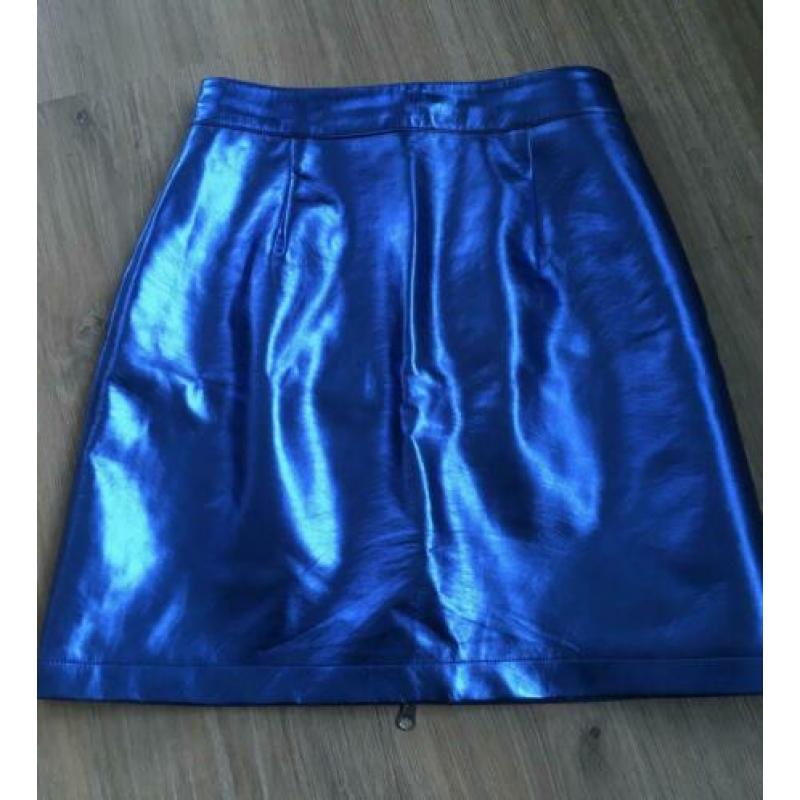 Wanderlust Amsterdam metallic blauw minirok XS