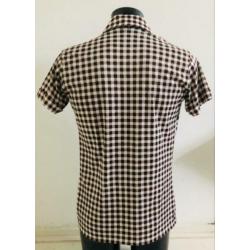Vintage 70 shirt met ruitjes (S)