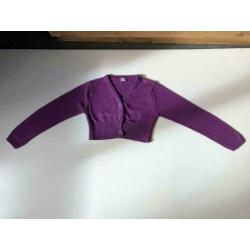Paars vestje bolero ALS NIEUW maat 110 - 116