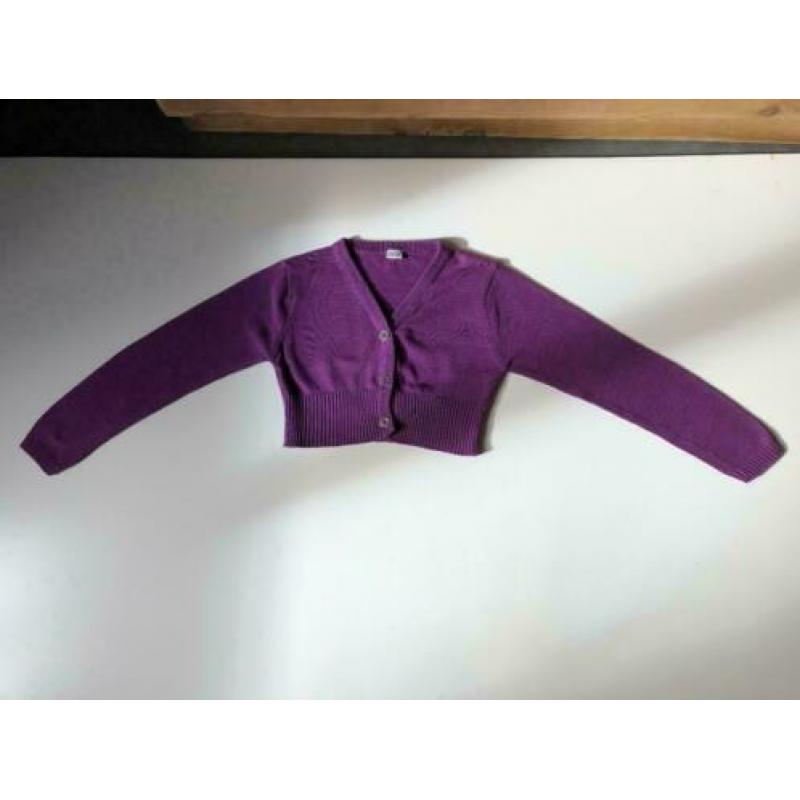 Paars vestje bolero ALS NIEUW maat 110 - 116