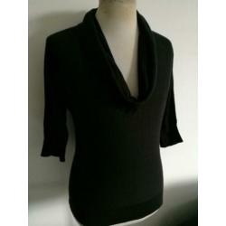 Repeat gedrapeerde trui M 38 Zwart Katoen Cashmere