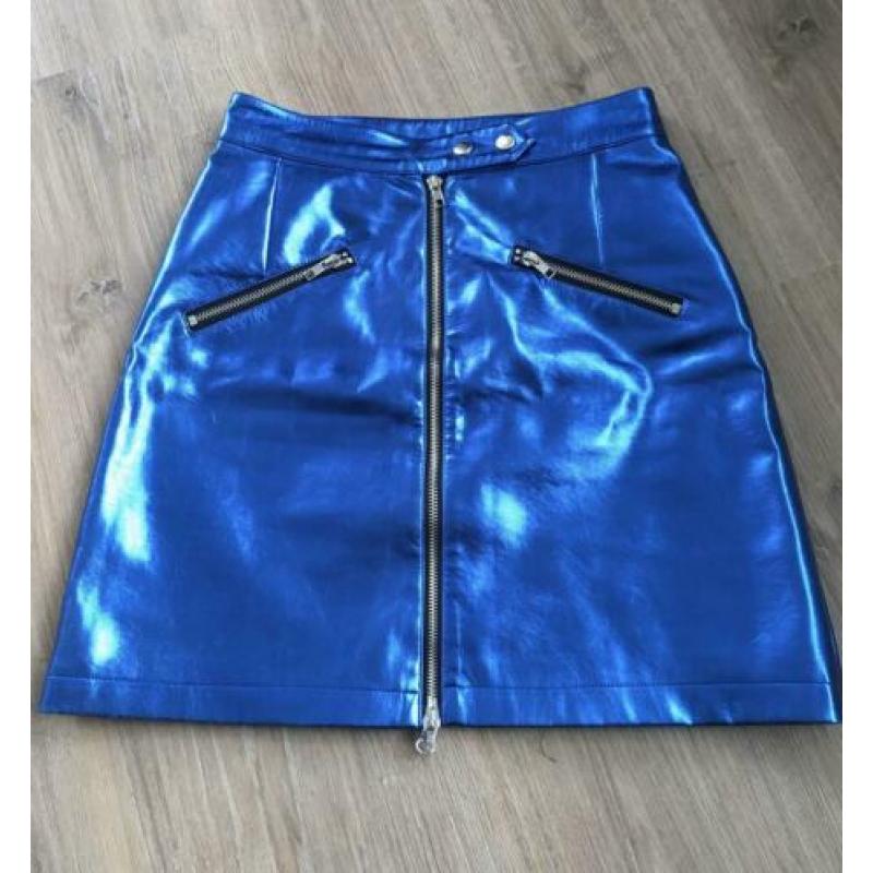 Wanderlust Amsterdam metallic blauw minirok XS