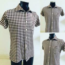 Vintage 70 shirt met ruitjes (S)