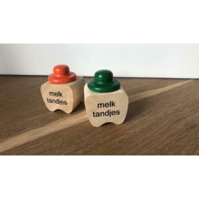 Houten tandendoosje, houten doosje voor melktandjes, NIEUW