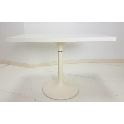 Vintage Salontafel trompetvoet bijzettafel design wit retro