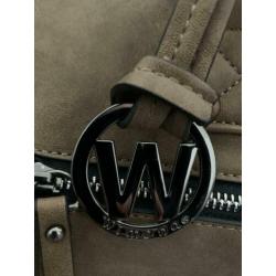 Wimona Catarina-One Dames Laptoptas taupe, echt leer