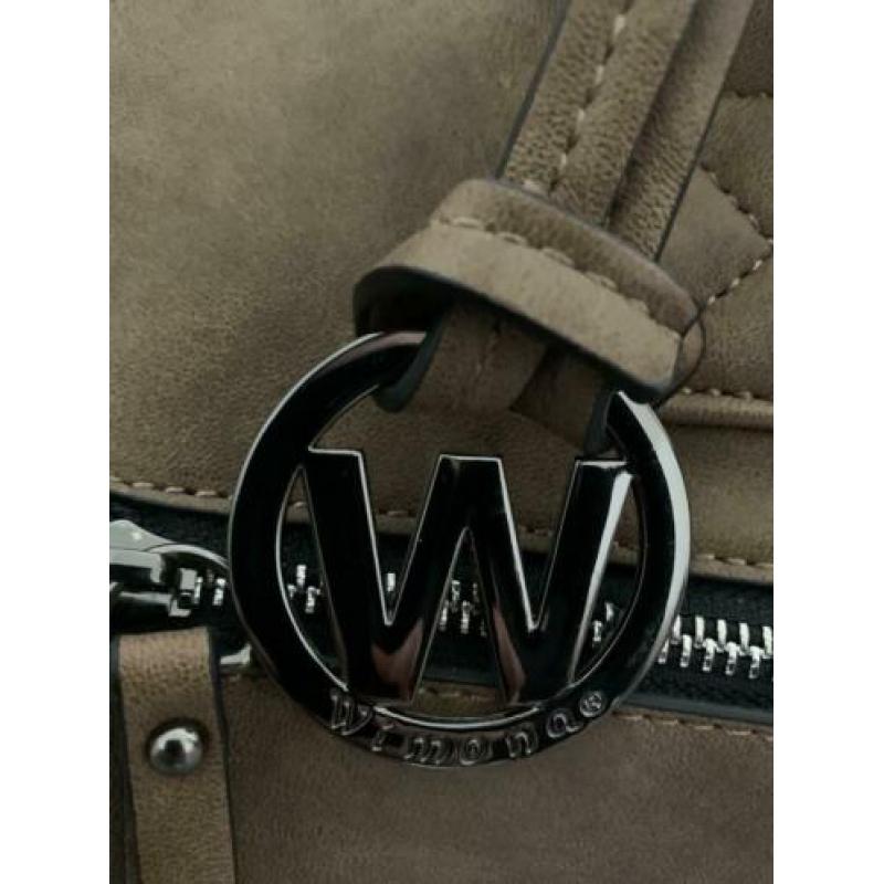 Wimona Catarina-One Dames Laptoptas taupe, echt leer