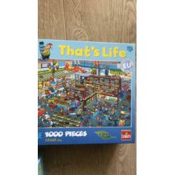 That’s life puzzle 1 keer gemaakt, 3 stuks voor 7,50,