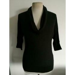 Repeat gedrapeerde trui M 38 Zwart Katoen Cashmere