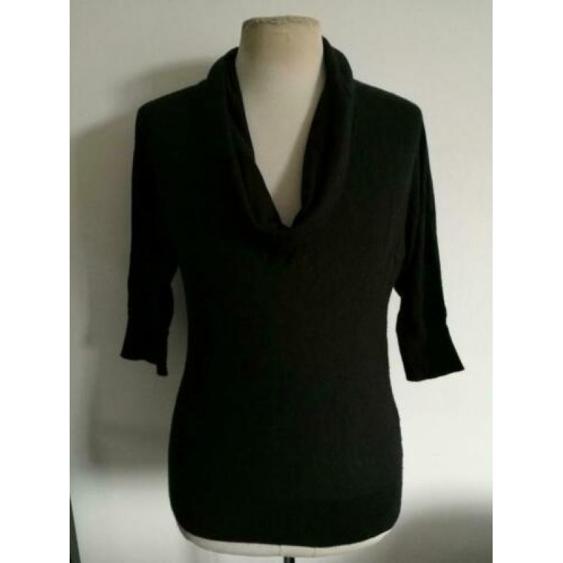 Repeat gedrapeerde trui M 38 Zwart Katoen Cashmere